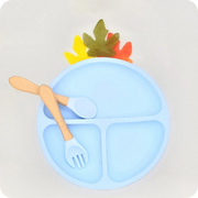 Silicone Plate With Spoon And Fork - Nandyeves