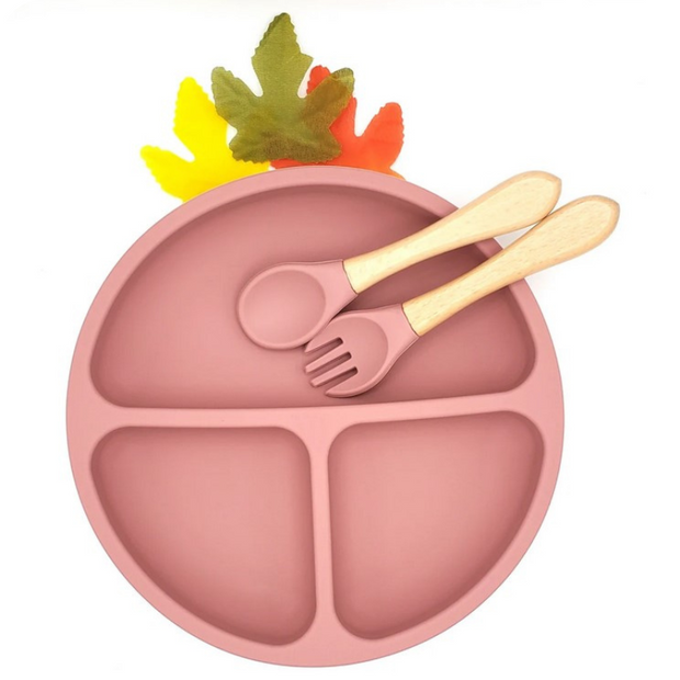 Silicone Plate With Spoon And Fork - Nandyeves